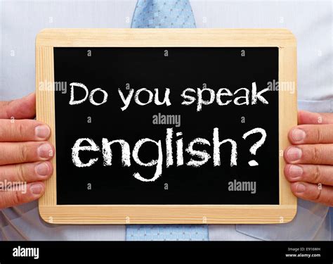 Do you speak English Stock Photo - Alamy