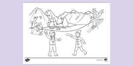 Free Printable Winter Scene Colouring Page | Twinkl - Twinkl