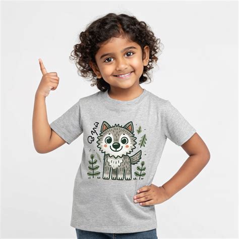 Girls' Grey 'Oonai - Wolf' Graphic T-Shirt – Thuni Mani