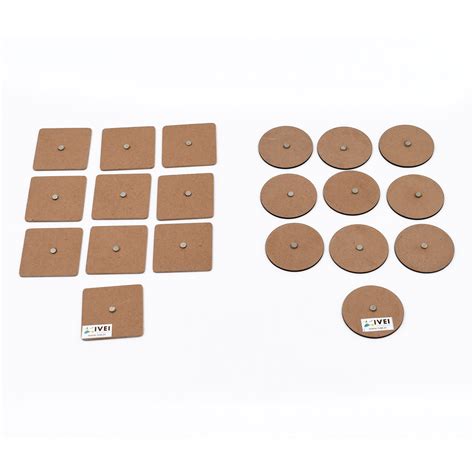 IVEI DIY MDF Wood Craft Magnets Set of 20 | Square & Round Magnets ...