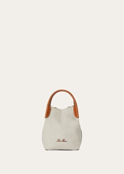 Micro Bale bag in Cotton, Linen Natural/warm Tan | Loro Piana