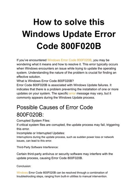 Image result for Error Code 800F020b