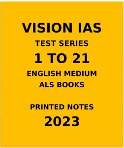 Vision Ias Test Series 1 To 21 English Medium 2023: Buy Vision Ias Test ...