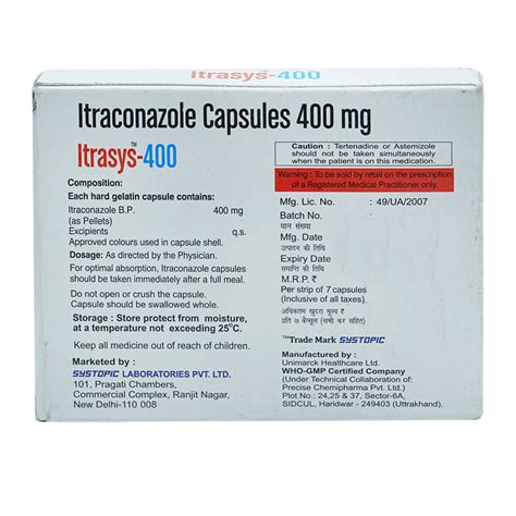 Itrasys-400 Capsule 7's Price, Uses, Side Effects, Composition - Apollo ...