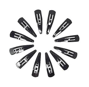 AshmAadi® Metal Tic Tac Hair Clips for Women & Girls-Black Slim- Size 6 ...