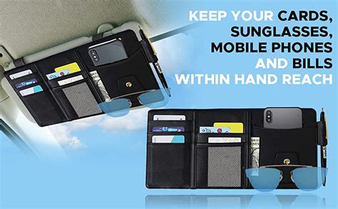 Sichumaria Car Sun Visor Organizer |Truck Car Sunglasses Holder with ...