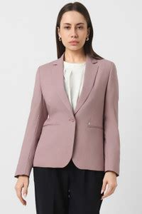 VAN HEUSEN Solid Single Breasted Formal Women Blazer - Buy VAN HEUSEN ...