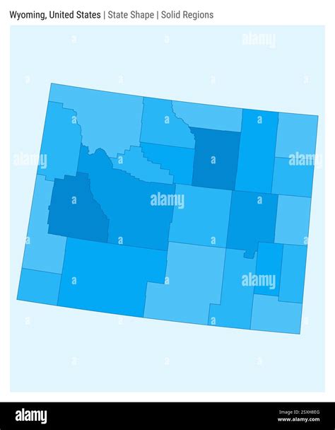 Wyoming, United States. Simple vector map. State shape. Solid Regions style. Border of Wyoming ...