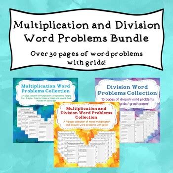 Multiplication and Division Word Problems Bundle ( With Grids / Graph ...