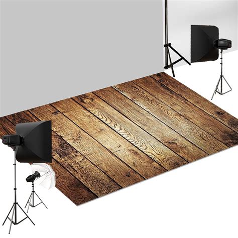 Buy Kate 4x5ft/1.2x1.5m Rubber Floor Mat Brown Vintage Wood Photography ...