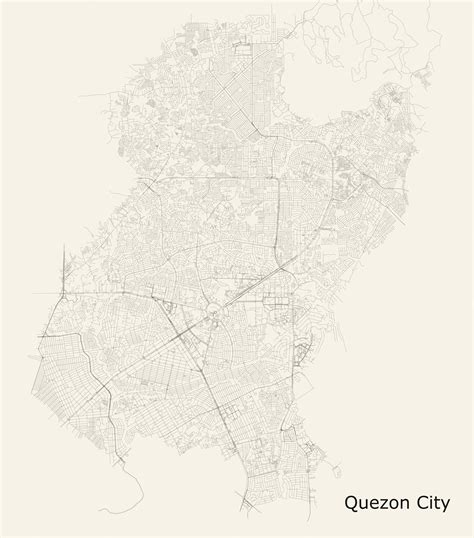 Premium Vector | Road map of quezon city lungsod quezon metro manila philippines