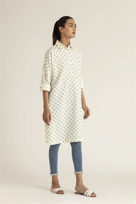 Buy Polka Dot Cotton Linen Dress | Latest Dresses for Women Online ...