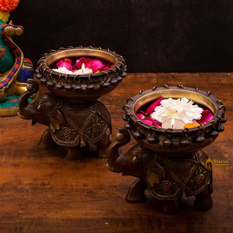 Brass Designer Antique South Indian Urli For Home Garden Office Dacor ...