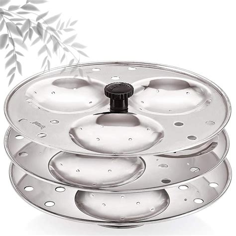 BLLUEX - Premium Stainless Steel Idli Stand for 3L Cooker - 3 Plates, 9 ...