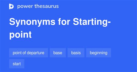 STARTING-POINT Synonyms: 17 Similar Words & Phrases