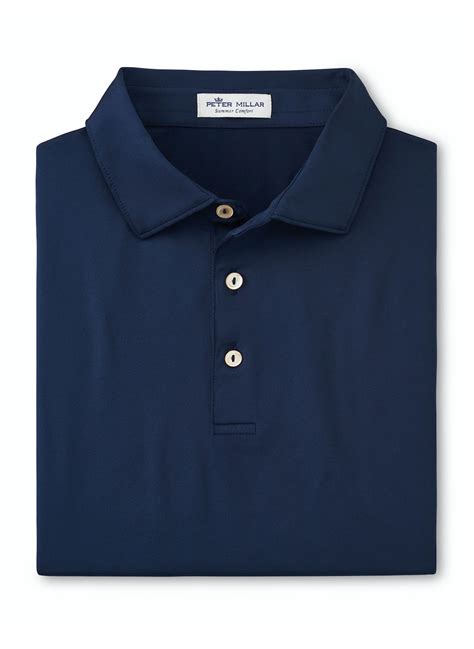 Peter Millar Solid Performance Polo - Self Collar Men's Navy | Polo ...