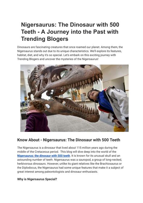 PPT - Nigersaurus: The Dinosaur with 500 Teeth - A Journey into the ...