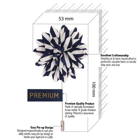 Buy Striped Petals - Blue, White Brooch Lapel Pin Online |Buy Lapel Pin ...