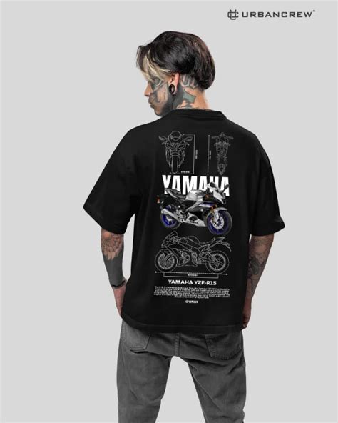 Yamaha: YZF-R15 Bike Print Oversized T-Shirt | UrbanCrew – URBANCREW