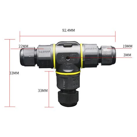 XYT21 IP68 Waterproof 3 Cores T-type Cable Connector Outdoor Wire Ligh ...