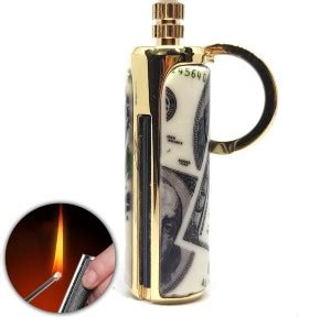 FITUP Latest Metal Keyring Lighter Match Fire Starter Flint Matchstick ...