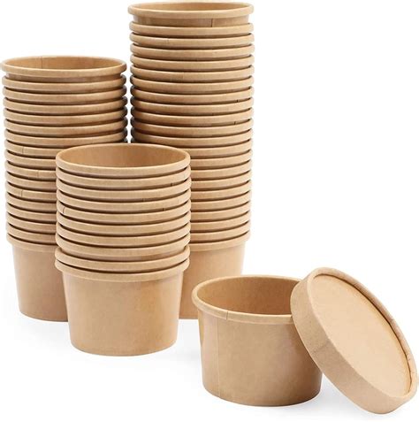 Amazon.com: 8 oz To Go Soup Containers with Lids, Disposable Paper ...