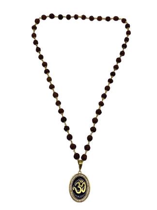 Om AD Mens Rudraksha Gold Mala Necklace – Digital Dress Room