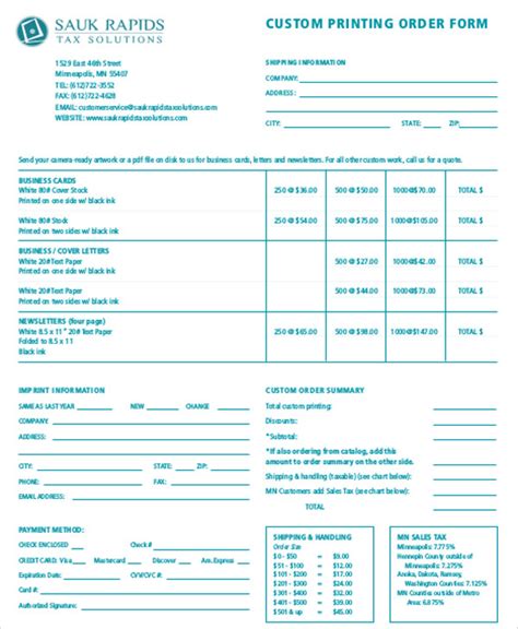 FREE 9+ Sample Business Order Forms in MS Word | PDF