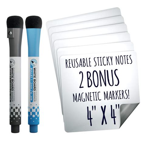 Dry Erase Sticky Notes - Reusable Whiteboard Sticker Replacing Paper ...