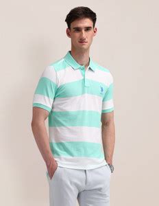 U.S. POLO ASSN. Colorblock Men Polo Neck Green T-Shirt - Buy U.S. POLO ...