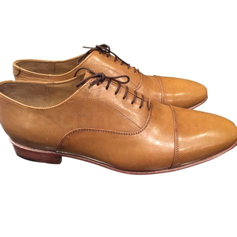 Men Light Brown Black Laces Genuine Leather Shoes - Leather Skin Shop