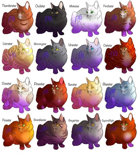 Warrior Cats Thunderclan Leaders And Deputies Characters