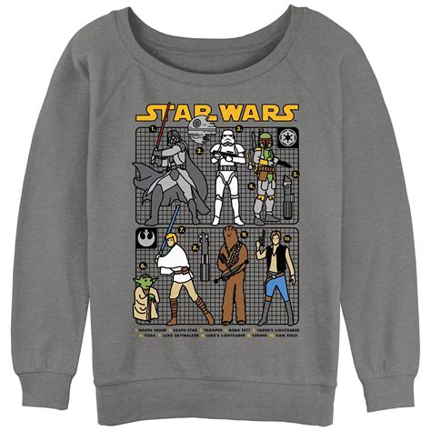 Juniors' Star Wars Armed Characters Grid Slouchy Graphic Sweatshirt