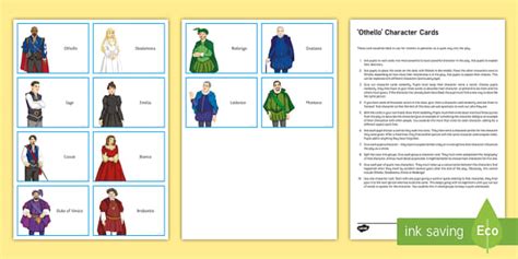 GCSE Othello Character Cards Pack (teacher made) - Twinkl