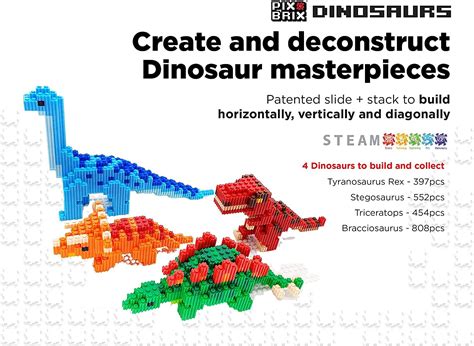Pix Brix Pixel Art Puzzle Bricks - Dinosaur Series, India | Ubuy