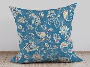 Buy STITCHNEST Floral Decorative Blue and White Printed Poly Cotton ...