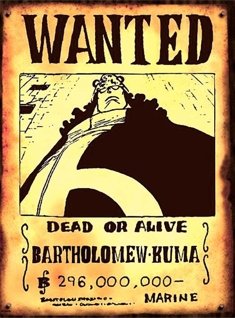 Buy 001_Wanted Poster Bartholomew Kuma A4 Poster Online at Low Prices ...
