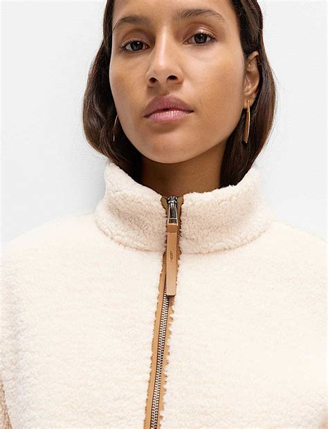 Buy Borg Funnel Neck Half Zip Sweatshirt at Marks & Spencer