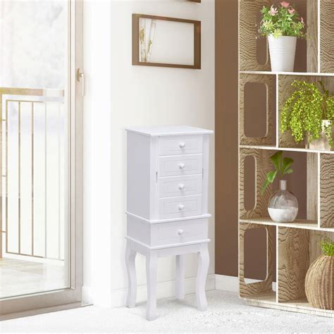 Buy Giantex 5 Drawers Jewelry Armoire Cabinet, Standing Jewelry Storage ...