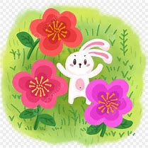 Image result for Bunny with Flowers Clip Art