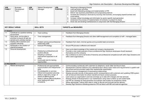 Job Description - Business Development Manager v0.1 200921 - Sign Solutions - Page 1 - 2 | Flip ...
