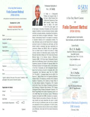 Fillable Online Finite Element Method - srmuniv.ac.in Fax Email Print ...