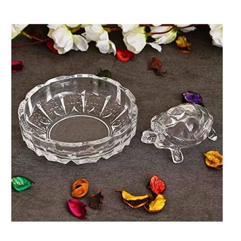 Buy Virasit® Vastu Feng Shui Crystal Turtle with Glass Plate - Good ...