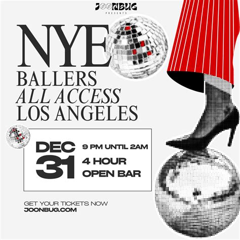 LA Ballers VIP Party Pass NYE 2026 Two Super Dance Parties | Joonbug.com