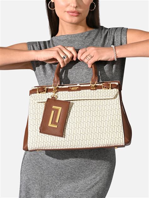 Buy Monogram Cindy Horizontal Medium Satchel Bag White Online – Lavie World