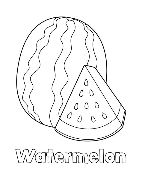 Watermelon Coloring Page for Kids