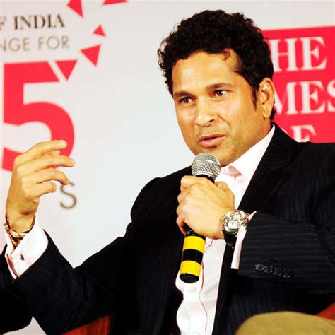 Sachin Tendulkar makes a statement during the launch of Boria Majumdar ...