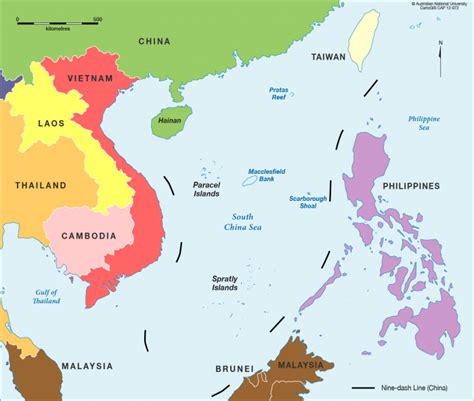 South China Sea in colour - CartoGIS Services Maps Online - ANU