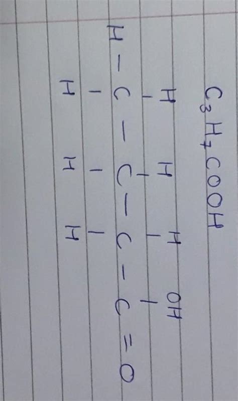 structure zigzag butanoic acid - Brainly.in