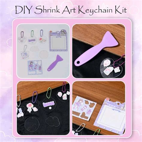 DIY Shrink Art Keychain Making Kit for Kids